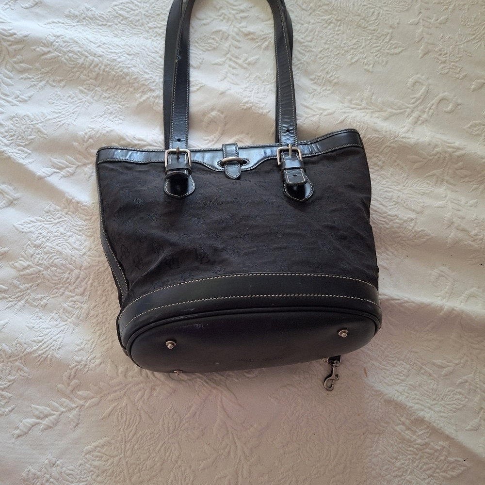 Dooney and bourke Vintage Leather & fabric bag. - Picture 3 of 12